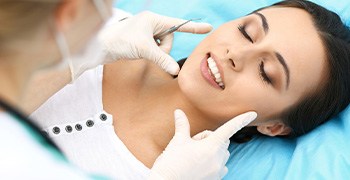 Woman having a cosmetic dentistry consultation